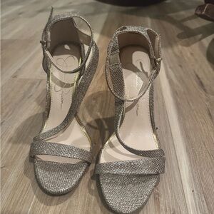 Jessica Simpson Silver High Heeled Sandals